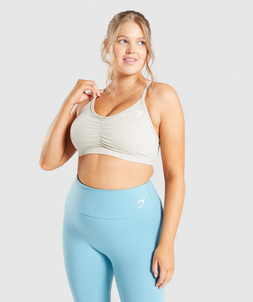 Gymshark Ruched Training Sports Bra - Grey | Gymshark (Global)