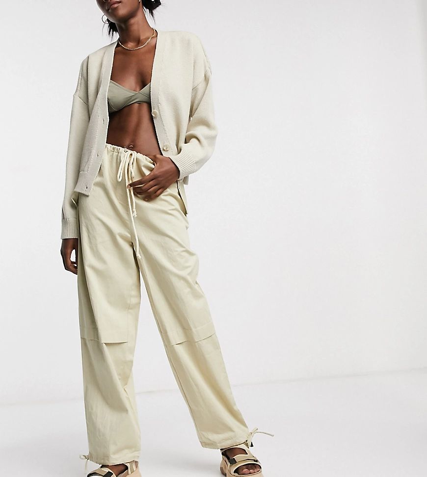 COLLUSION super wide parachute pants in stone-White | ASOS (Global)