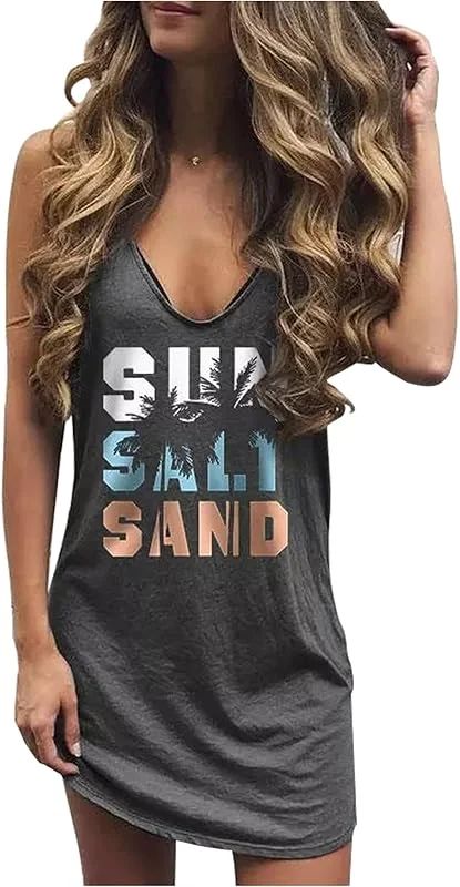 Women's Sexy Summer Dress Sun Salt Sand Pattern Mini Dress Hawaii Beach Holiday Dress Dress Summe... | Walmart (US)