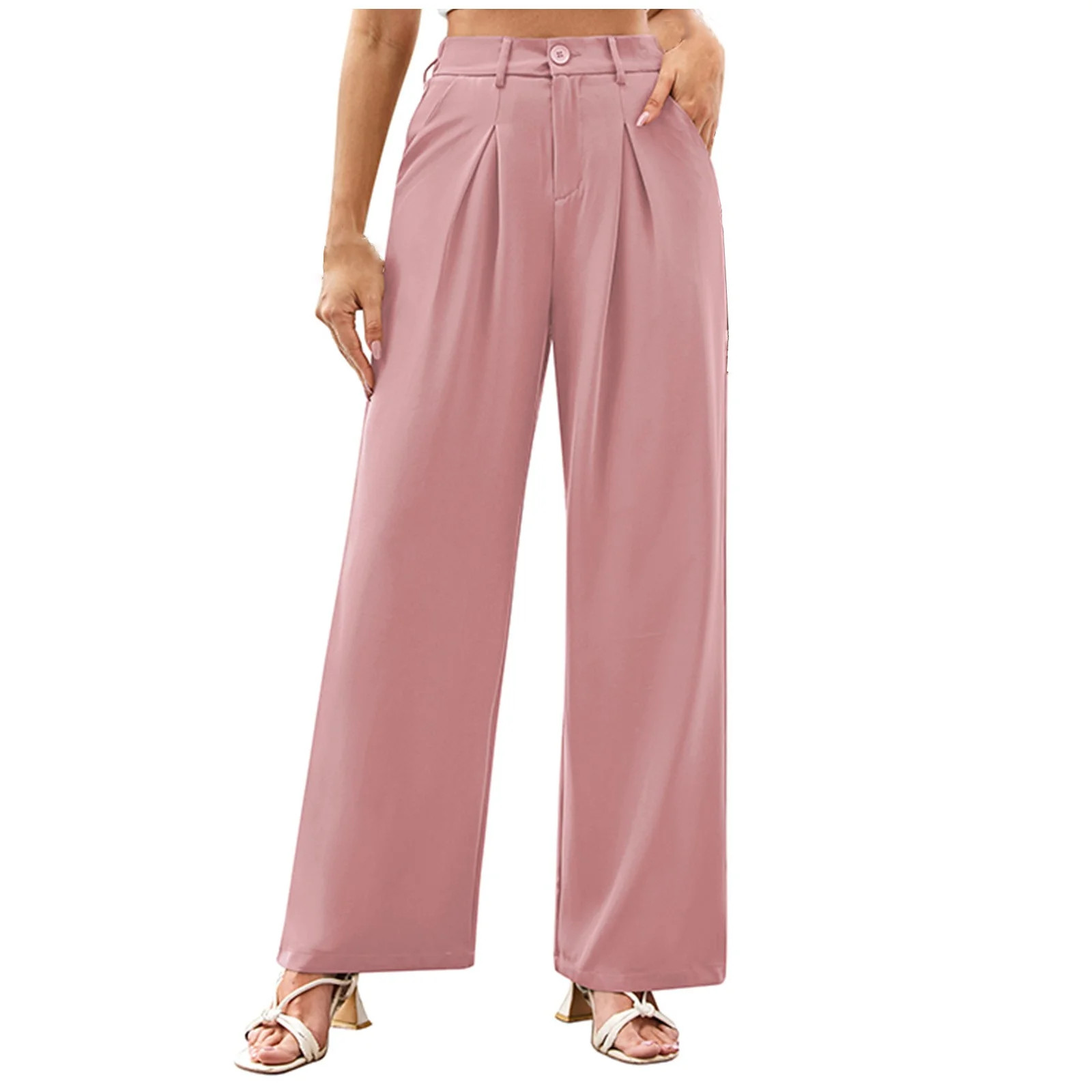 hotojiny Wide Leg Dress Pants for Women High Waisted Work Business Casual Palazzo Pants Long Offi... | Walmart (US)