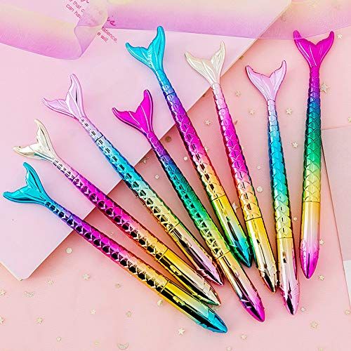 Abgream Pack of 24 Mermaid Pens - Creative Liquid Gel Ink Rollerball Pen for School Home Office Stat | Amazon (US)