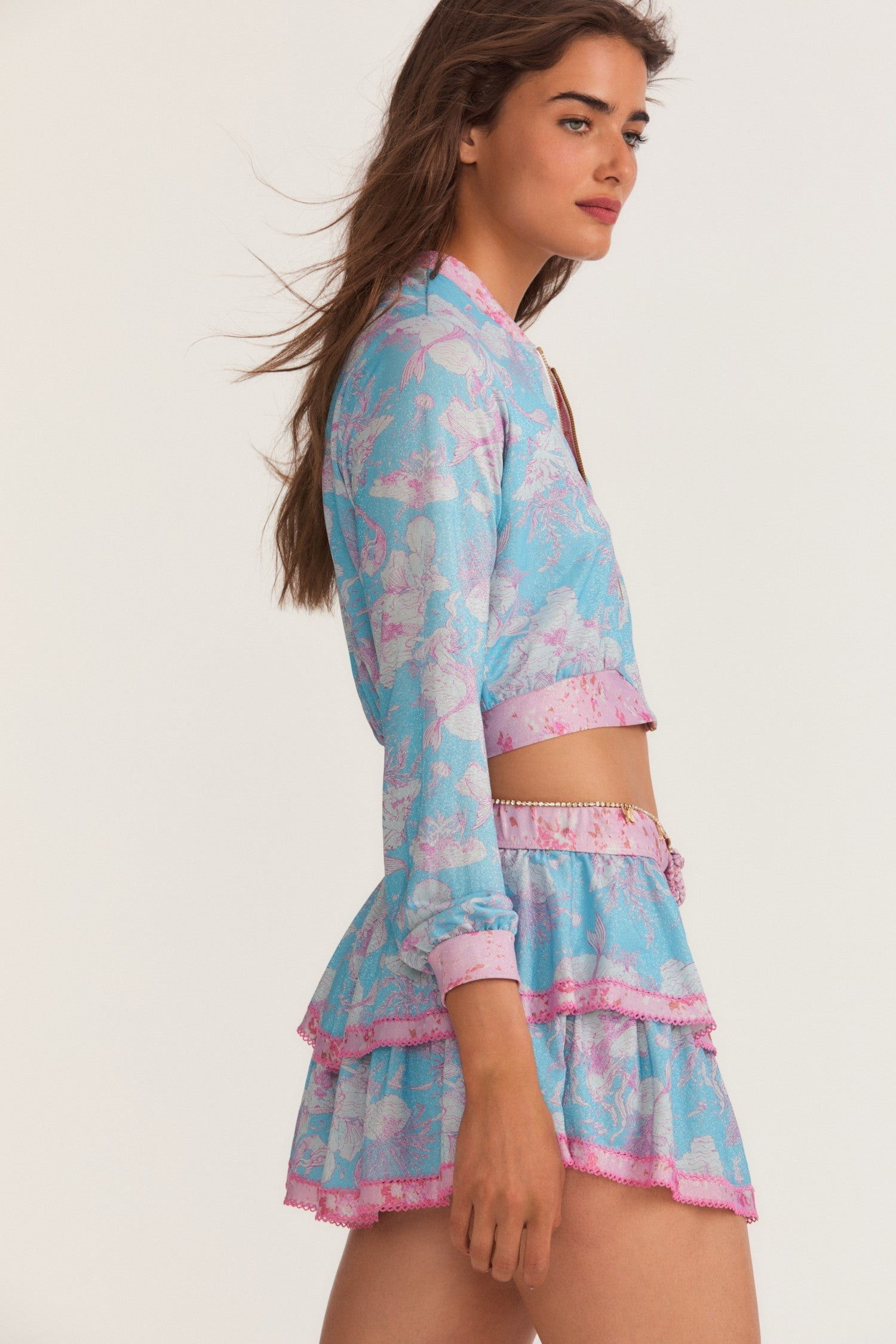 LoveShackFancy x Hurley Tiered Mini Skirt | LOVESHACKFANCY