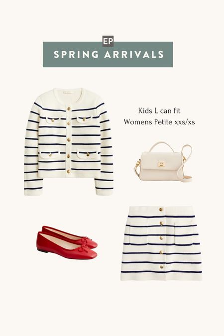 J. Crew new arrivals

• Kids sweater / skirt set - I have a friend who is a petite xxs / 0 usually and got this set in a kids large and it looks so cute on her!

• Square toe ballet flats in a classic pop of color

• Edie top-handle cream mini bag 

#petite smart casual / workwear Parisian style 

#LTKSeasonal #LTKfindsunder100 #LTKworkwear