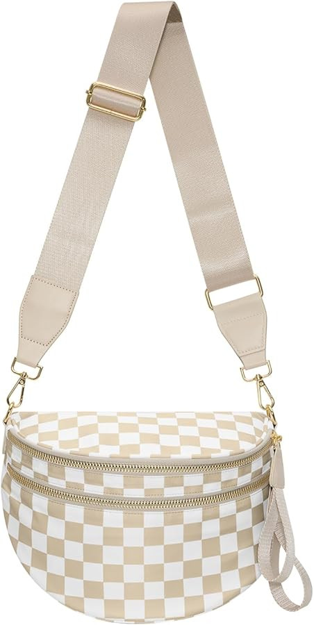 Bum Bag Crossbody Bags for Women Travel Checkered Crossbody Bag | Amazon (US)
