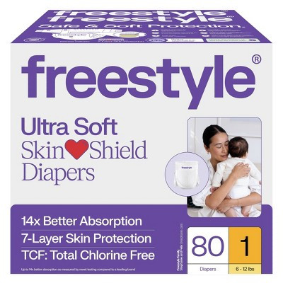 Freestyle Total Chlorine Free 14x Better Absorption Hypoallergenic Baby Diapers- Size 1- 80 ct | Target