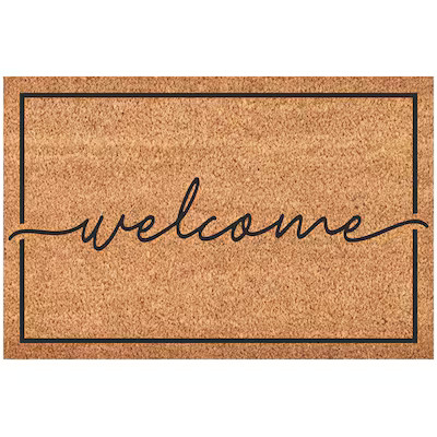 23-in x 35-in Natural/Black Non-Slip Grip Indoor Welcome Door Mat | Lowe's