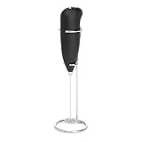 Rae Dunn Handheld Electric Milk Frother with Stand, Grey