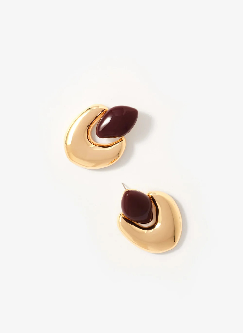 Gold Tone Stone Detail Earrings | Mint Velvet