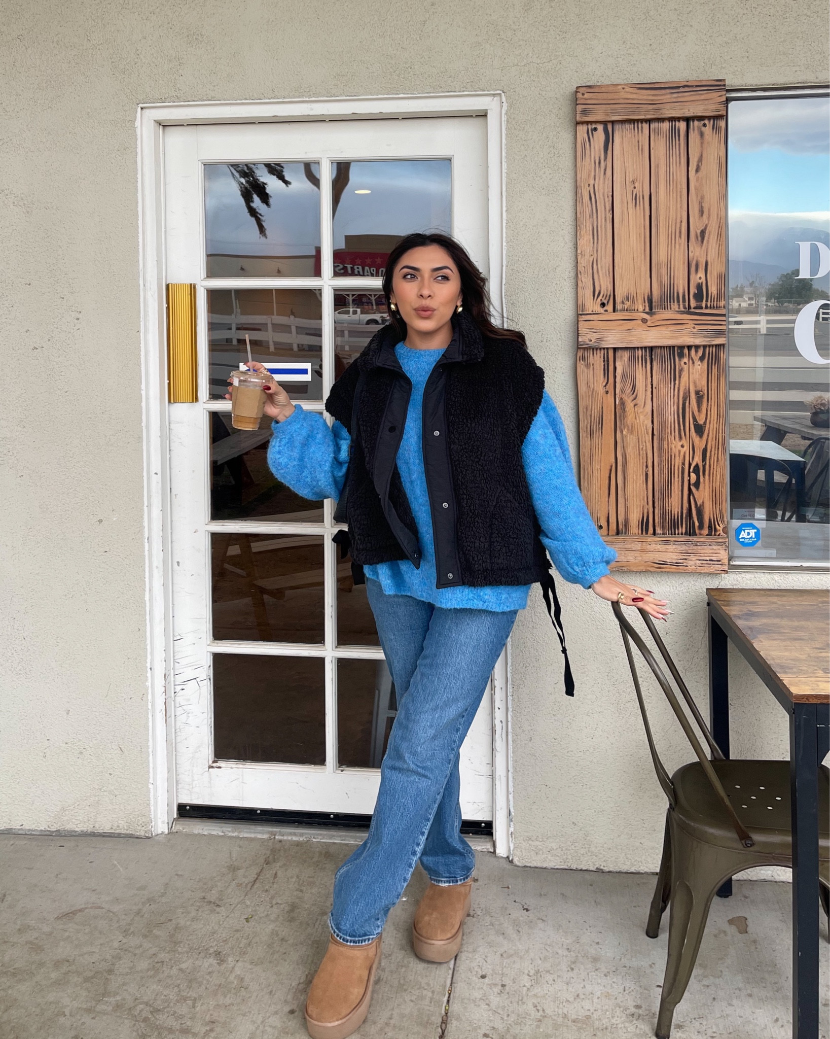 a comfy winter Friday outfit 🩵
—
wearing a 27 in the jeans - so comfy a light stretch 
wearing a small/ medium in the sweater and vest 

#LTKShoeCrush #LTKStyleTip