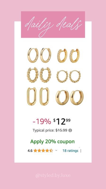Amazon daily deals!

Amazing finds | amazon accessories | gold earrings | gold accessories 

#LTKStyleTip #LTKSeasonal #LTKSaleAlert