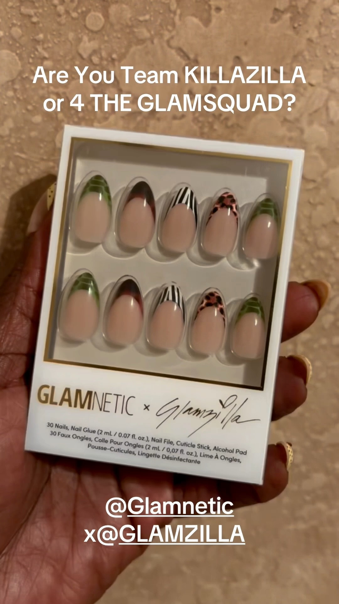 The nails that broke the internet are back… with a bold new remix 💅🏽🔥 The original Glamnetic x Glamzilla Killazilla sold out AGAIN and AGAIN for a reason, and now “4 the GlamSquad” is bringing even more personality to the press-on game. From mixed animal print French tips to vibrant colors and playful glam, this set is for the girls who want their nails to make a statement 🐆✨

So what’s your vibe?
🤍 Team Killazilla — chic, classy, and demure
OR
💖 Team 4 the GlamSquad — bold, colorful, and unapologetically fun

Glamzilla heard the people loud and clear… we wanted MORE animal print, more creativity, and more drama, and she delivered 💅🏽🔥

#Glamnetic #GlamzillaNails #PressOnNails #Nails