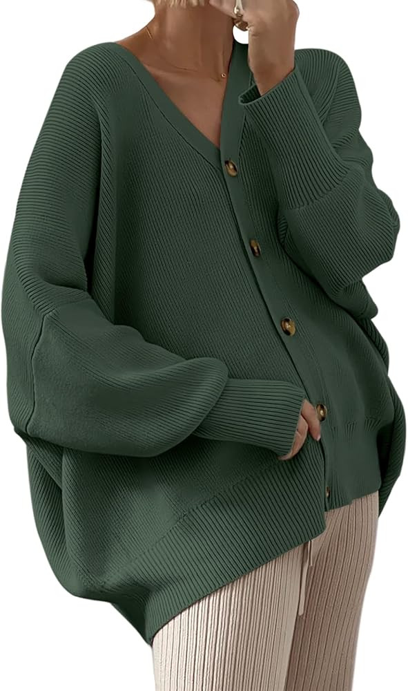 ANRABESS Women's Open Front Oversized Chunky Knit Long Sleeve Casual Loose Fall Fashion Sweaters ... | Amazon (US)