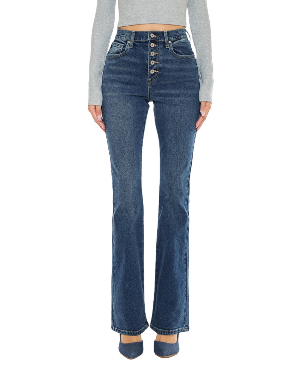 KanCan Women's Zina High Rise Vintage Bootcut Jeans - Dark wash | Macy's