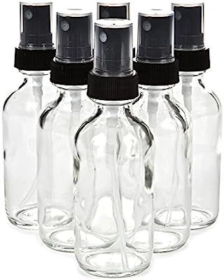 Vivaplex, 6, Clear, 2 oz Glass Bottles, with Black Fine Mist Sprayers | Amazon (US)