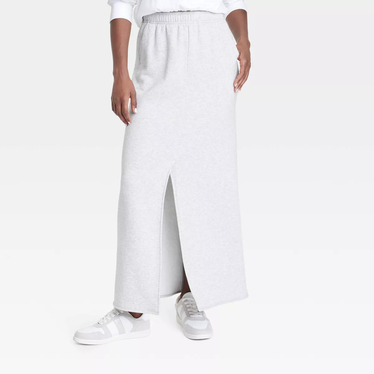 Women's Leisure Studio Fleece Maxi Skirt - Universal Thread™ Heather Gray M | Target