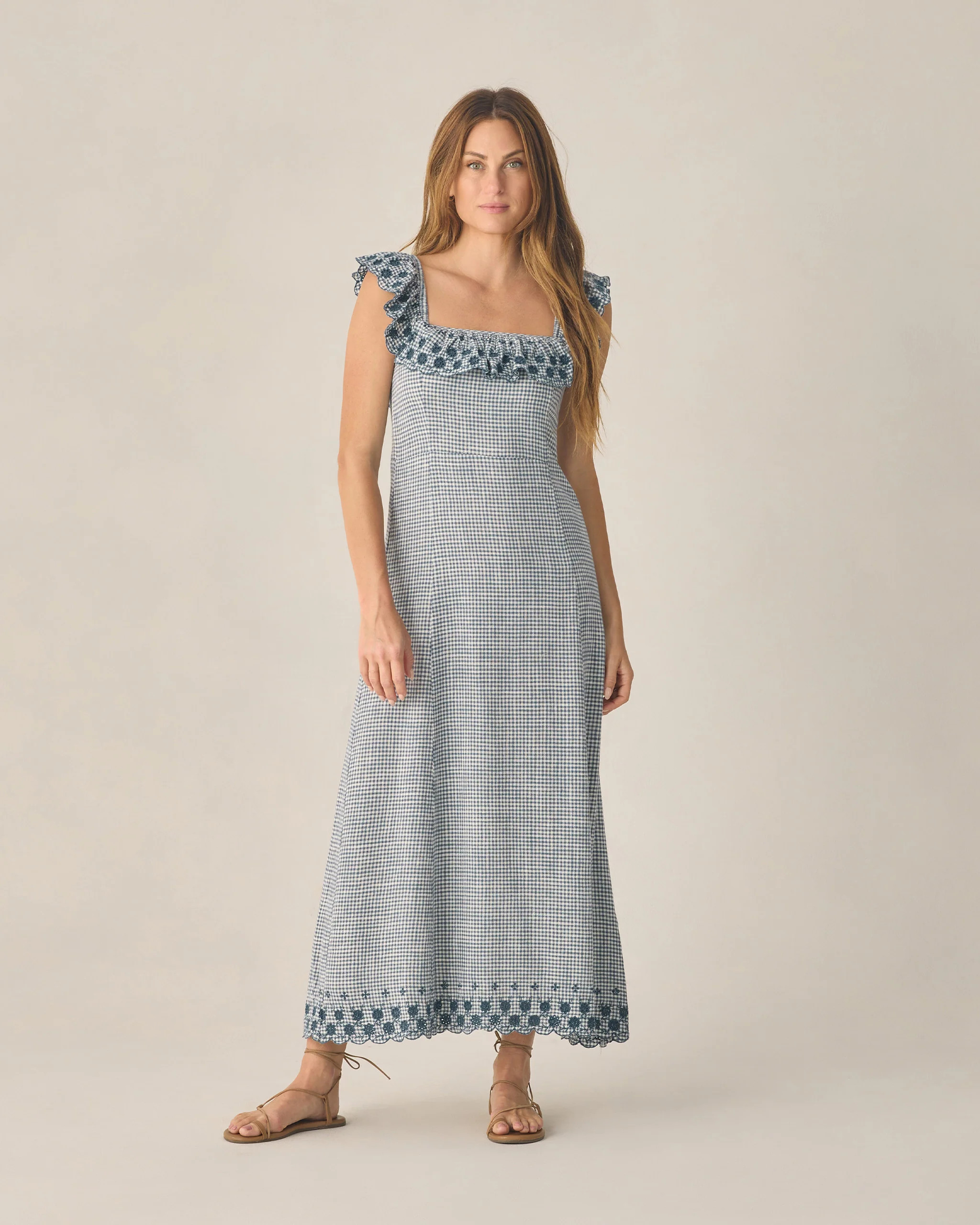 Women's Bianca Dress Marine Gingham | Rylee + Cru