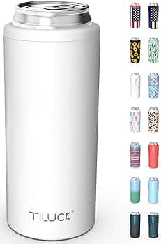 TILUCK Skinny Can Cooler for Slim Beer & Hard Seltzer, Stainless Steel, Doucle-Walled Stainless S... | Amazon (US)