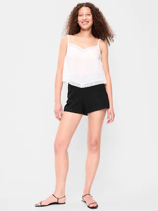High-Waisted Linen-Blend Micro Shorts | Old Navy (US)