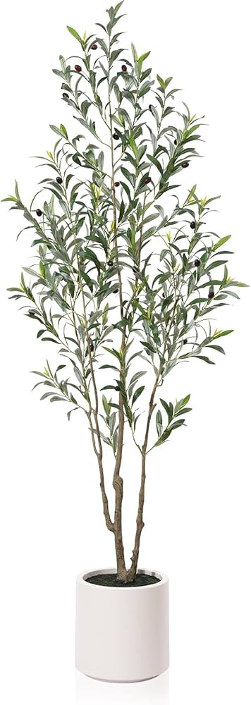 LOMANTO Artificial Olive Trees, 6 ft Tall Fake Olive Trees for Indoor, Faux Olive Silk Tree, Larg... | Amazon (US)