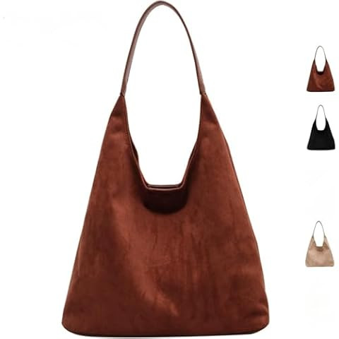 YFGBCX Tote Bags for Women Work Bags Suede Slouchy Bag Hobo Handbag Office Tote Handbag | Amazon (US)