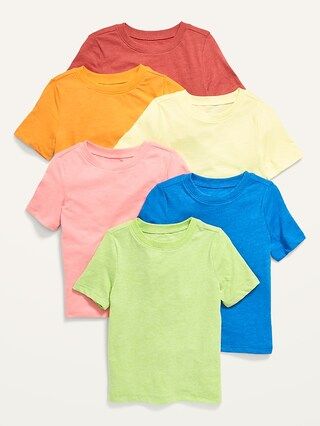 Unisex Crew Neck T-Shirt 6-Pack for Toddler | Old Navy (US)