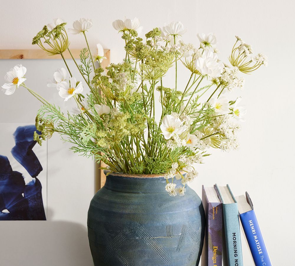 Faux Queen Anne's Lace And Cosmos Bouquet | Pottery Barn (US)