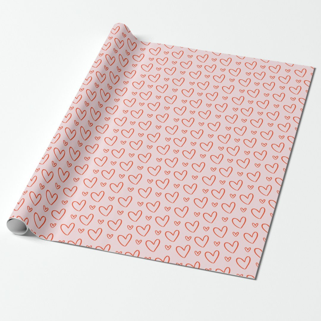 Pink & Red Heart Valentines Wrapping Paper | Zazzle | Zazzle