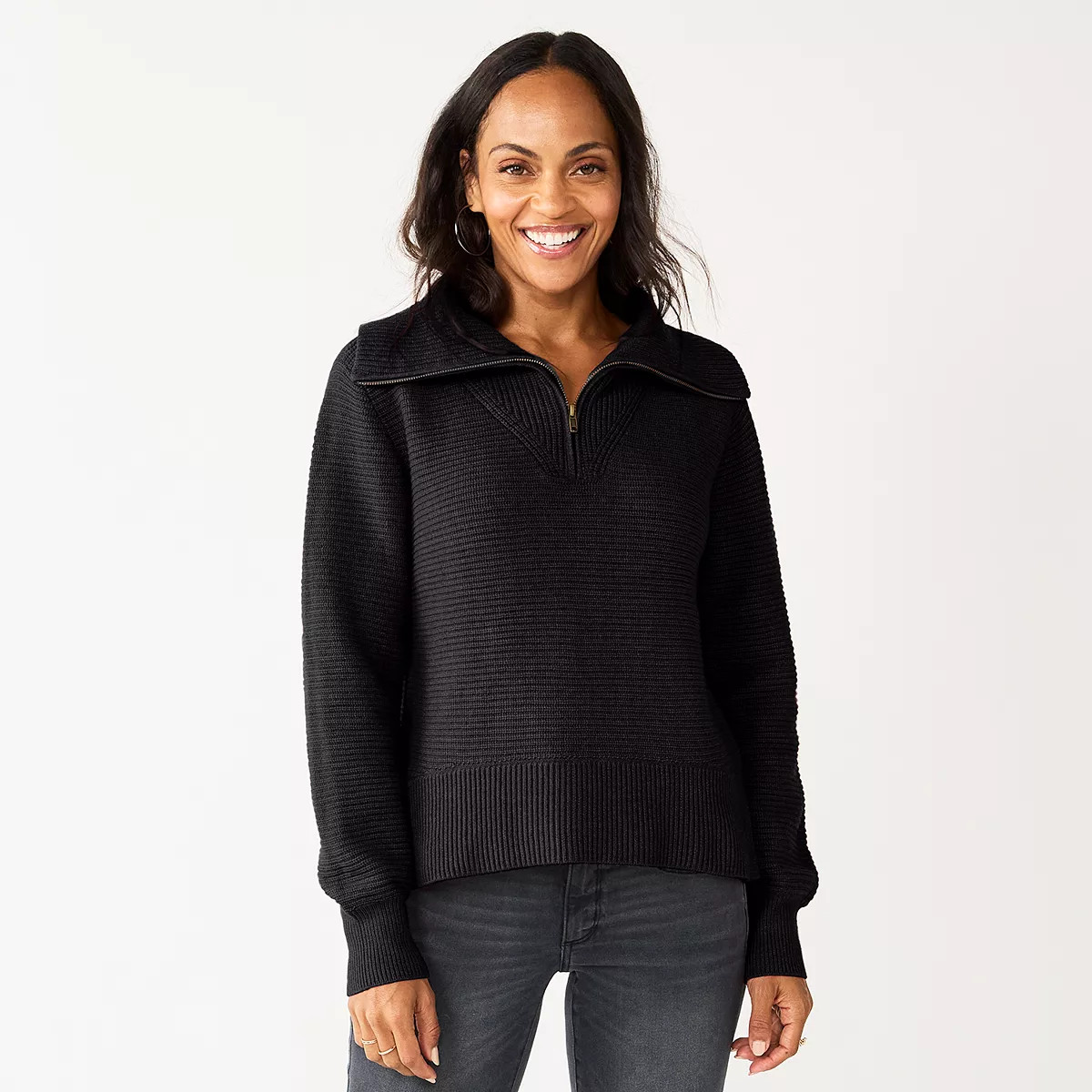 Women's Sonoma Goods For Life® Cozy Quarter-Zip Sweater | Kohl's