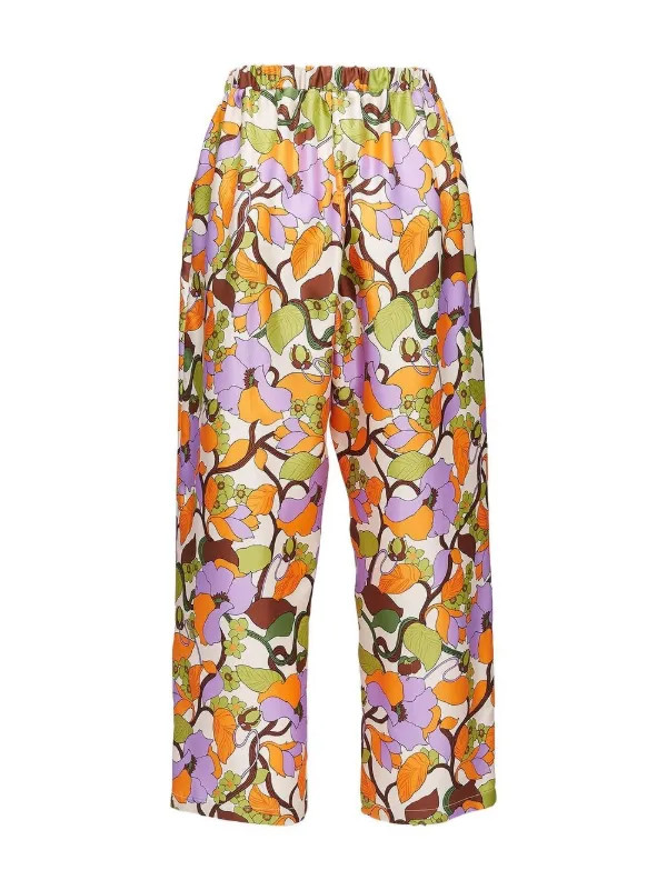 floral drawstring waist trousers | Farfetch Global