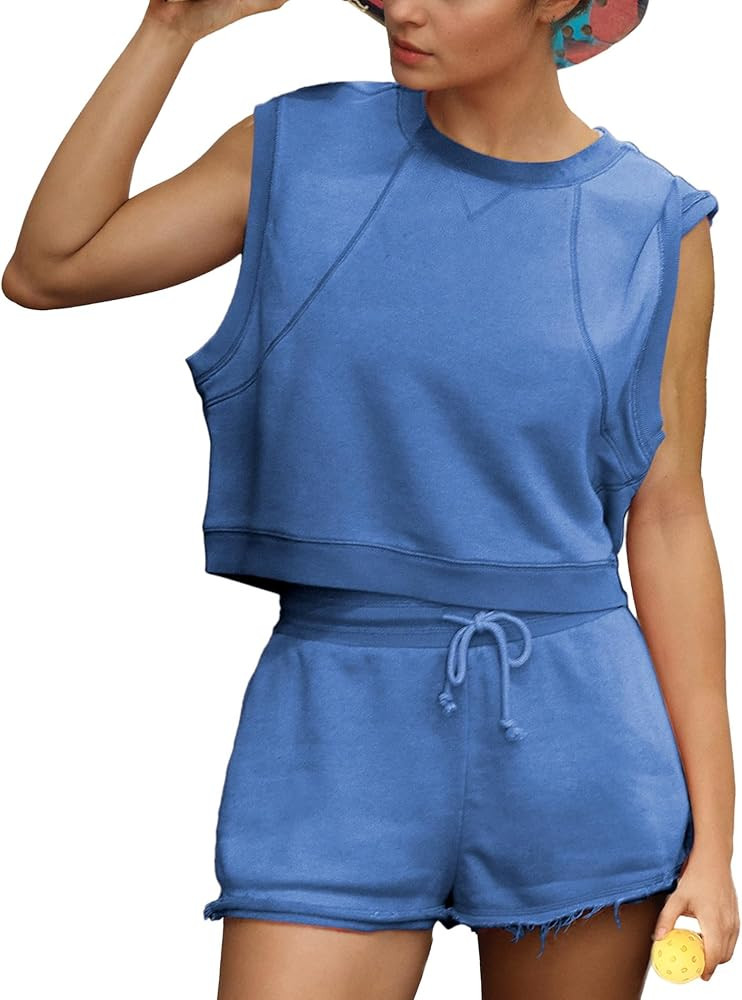 Songling Two Piece Sets for Women Summer Short Workout Tank Tops and Shorts Matching Set Outfits ... | Amazon (US)