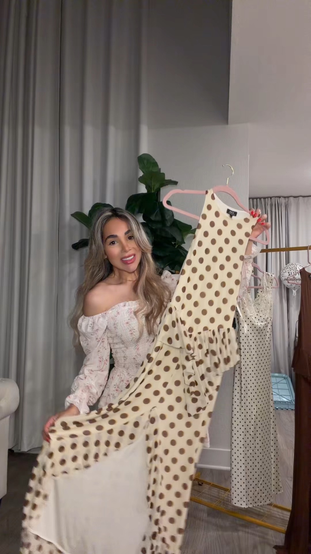 Polka dots dress I’m obsessed! Perfect for spring and summer 🩷 

#LTKgrwm #LTKootd #LTKSaleAlert