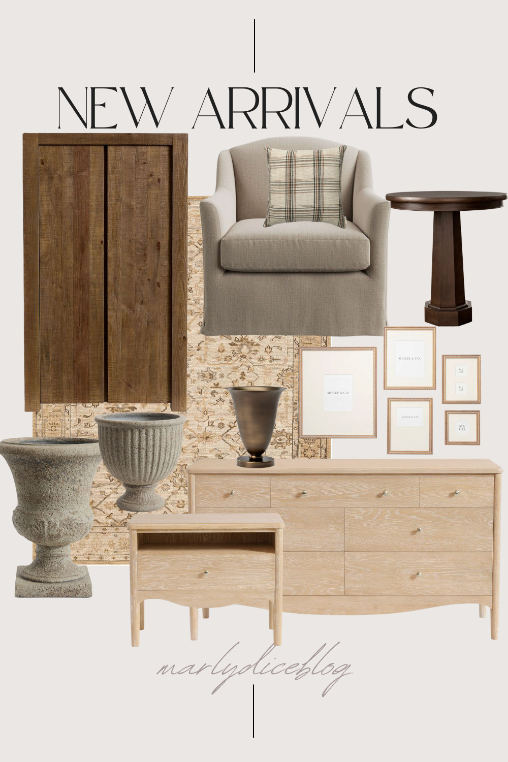 New arrivals I am loving! Dresser and nightstand, accent table, gallery wall frames, upholstered chair, plaid pillow 

 #LTKHome