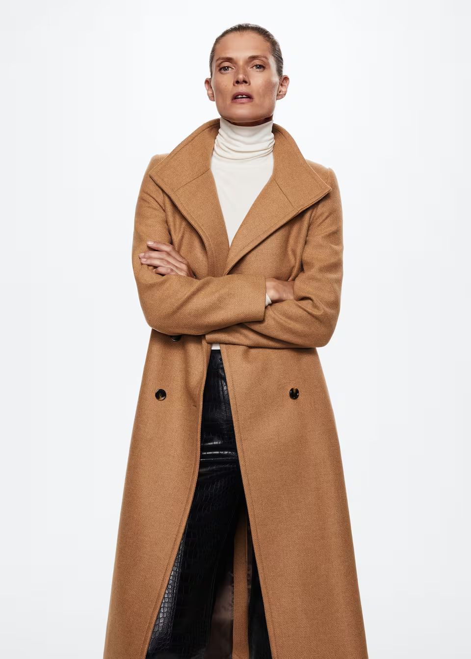 Woolen coat with belt -  Women | Mango USA | MANGO (US)