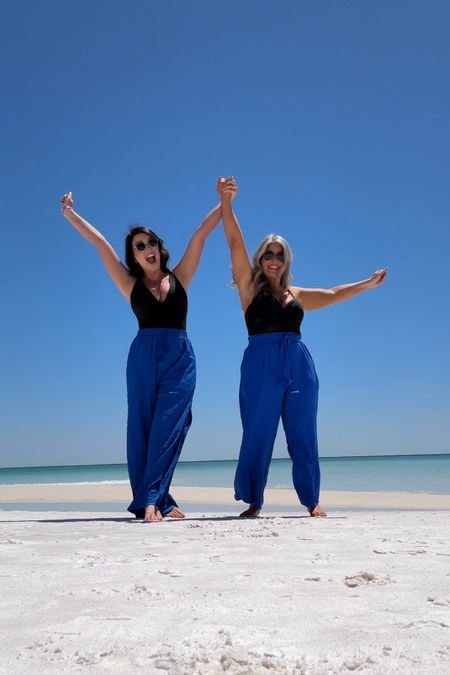 Girls trip!! My swimsuit is Ta3 & I’m wearing a medium regular/long. Wearing a medium in the blue beach pants with the slit (size 8) and my mom is wearing XL in her blue pants (size 12)

#LTKtravel #LTKmidsize #LTKswim