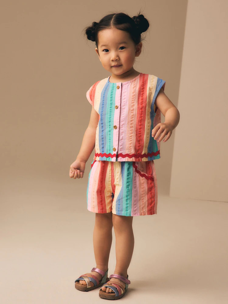 Rainbow Check Ric Rac Sleeveless Top & Shorts Set (3mths-7yrs) | Next US