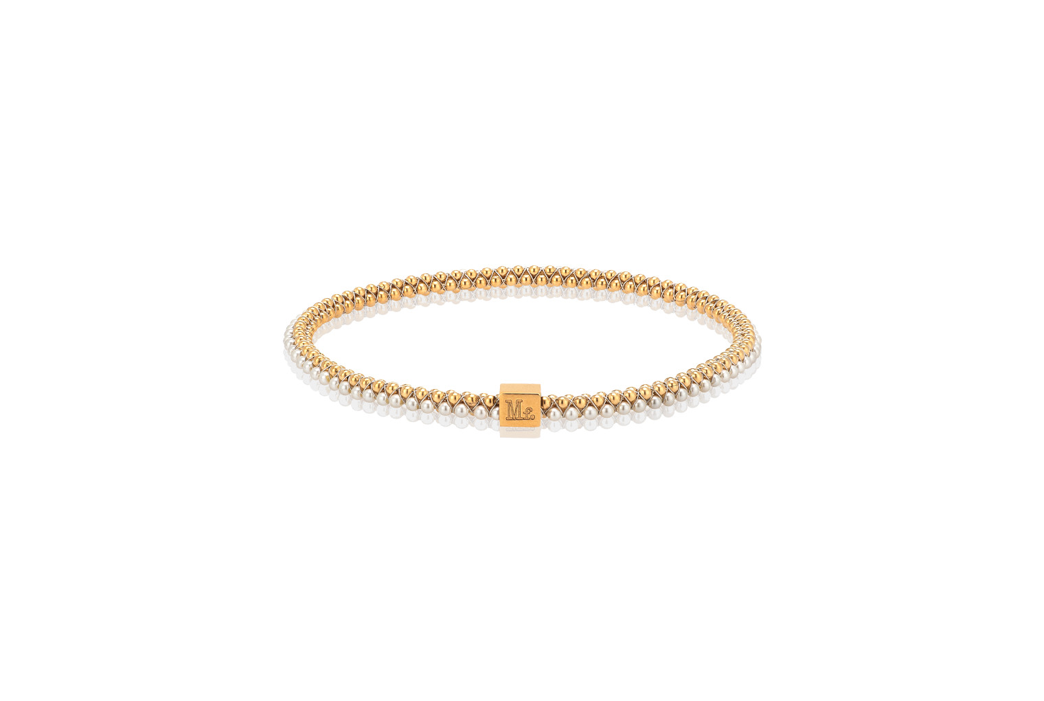 Halo Bangle Pearl Gold Plated | Gold Pearl Bracelet | Mignon Faget | Mignon Faget