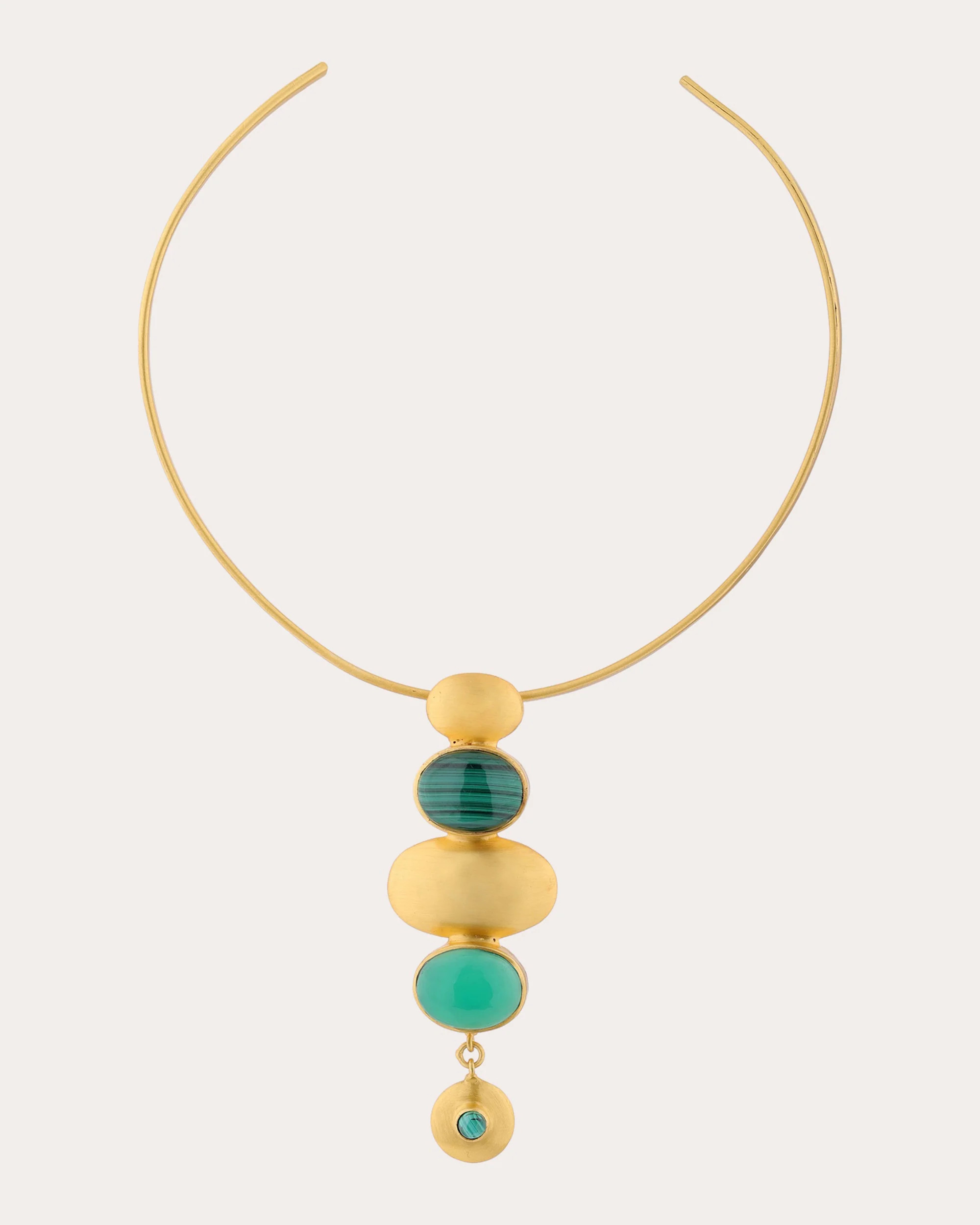 Bohème by Véro Women's Green Onyx & Malachite Istanbul Necklace in Green And Gold 18K Gold | Olivela