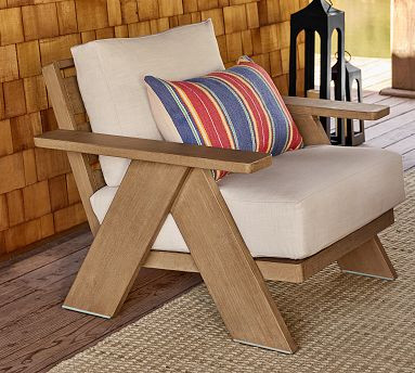 Modern Farmhouse Outdoor Lounge Chair | Pottery Barn (US)