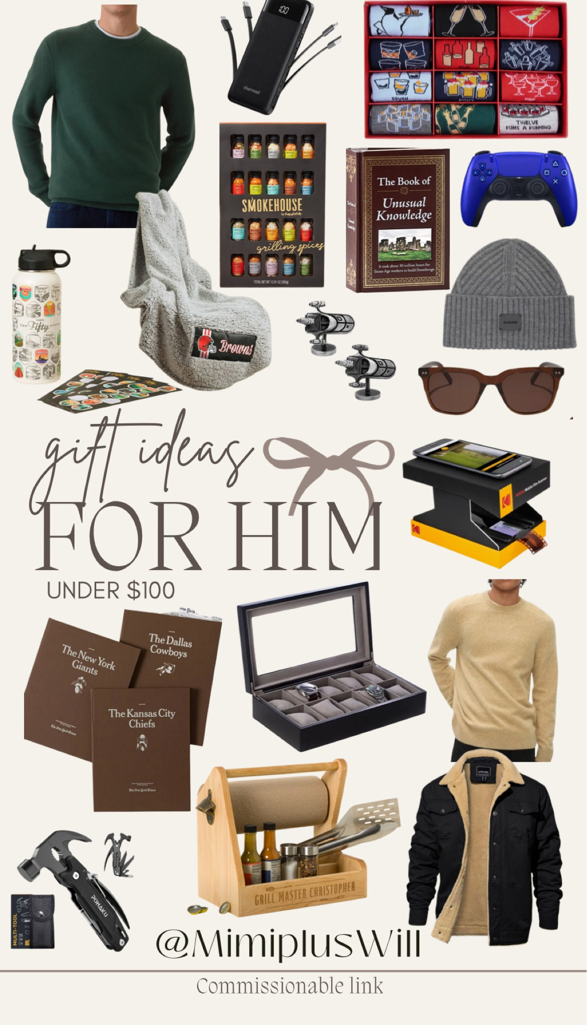 @mimipluswill 2024 gift guide! Gift ideas for him all under $100! Any man in your including your husband, dad, brother, grandfather, uncle, etc. 

Christmas gifts | gifts | for him | winter hat | men’s sweater | wat h box | film printer
Follow @mimipluswill for more!  #LTKHoliday #LTKGiftGuide

#LTKFindsUnder100