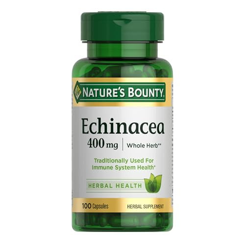 Nature's Bounty Echinacea, Herbal Supplement, Supports Immune Health, 400mg, 100 Capsules | Amazon (US)