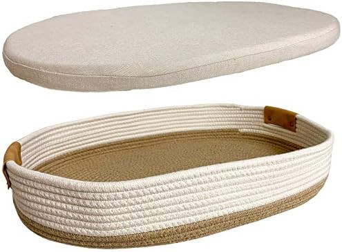 (Extra Small - 0-3 Months Newborn) Neka Moses Basket- Handmade 100% Cotton Baby Changing - Leather H | Amazon (US)