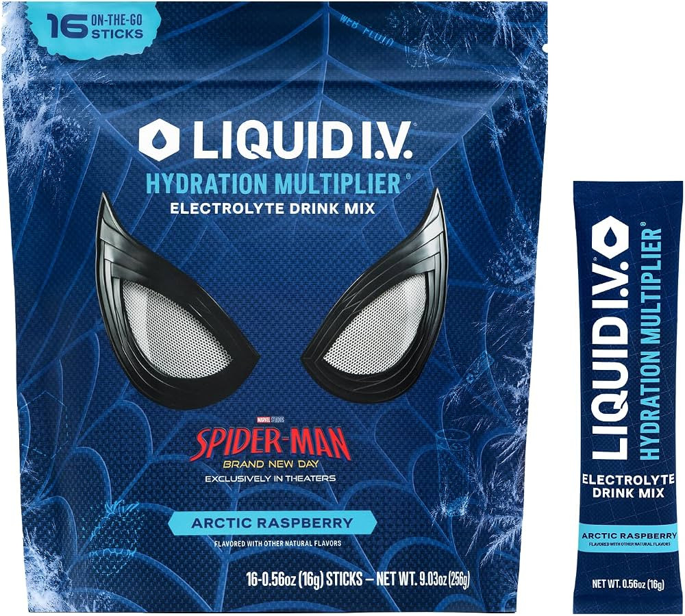 Liquid I.V. Hydration Electrolytes, Spider-Man Arctic Raspberry, 16 Count | Amazon (US)