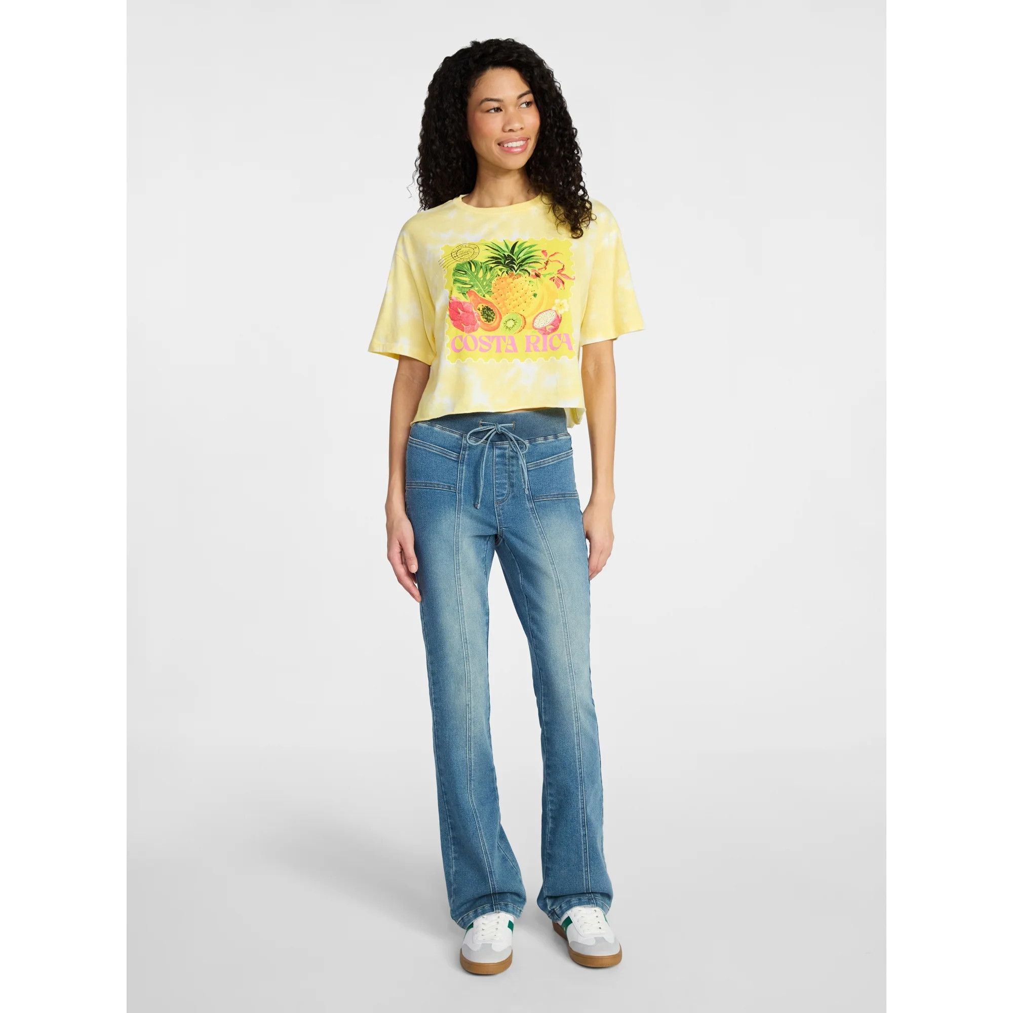 No Boundaries Boxy Cropped Graphic Tee, Women's XXS-XXL | Walmart (US)