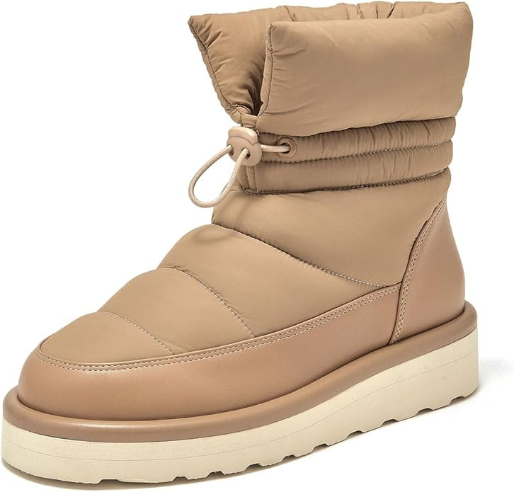 BEAU TODAY Snow Boots for Women, Platform Anti-Slip Winter Ankle Booties,Comfort Wool Round Toe W... | Amazon (US)