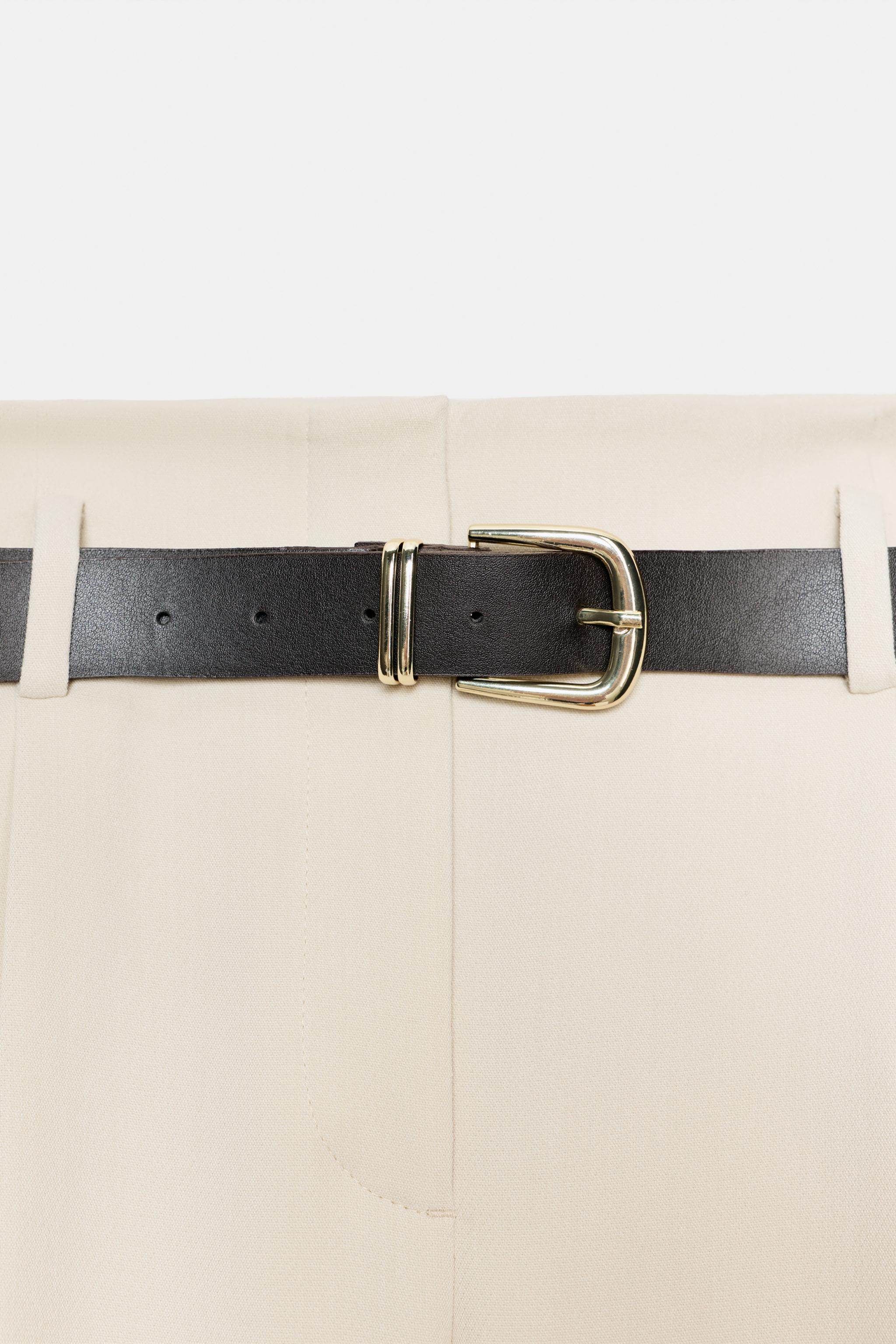 STRAIGHT LEG BELTED PANTS WITH PLEATS | Zara US