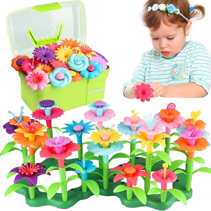 CENOVE Birthday Toys Gifts for 3 4 5 Years Old Toddler Girls Boys,Flower Garden Building Toy STEM... | Amazon (US)