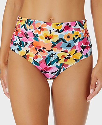 Women's High-Waisted Floral Bikini Bottoms | Macy's