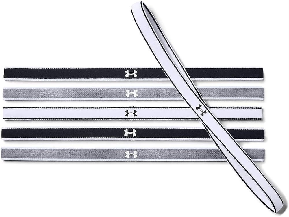 Under Armour Women's Mini Headbands 6-Pack , Black (005)/White , One Size Fits All | Amazon (US)