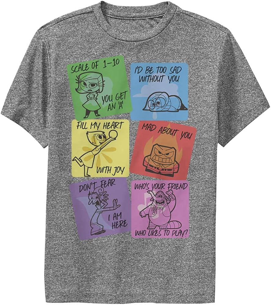 PIXAR Inside Out Vday Cards Boys Short Sleeve Tee Shirt | Amazon (US)