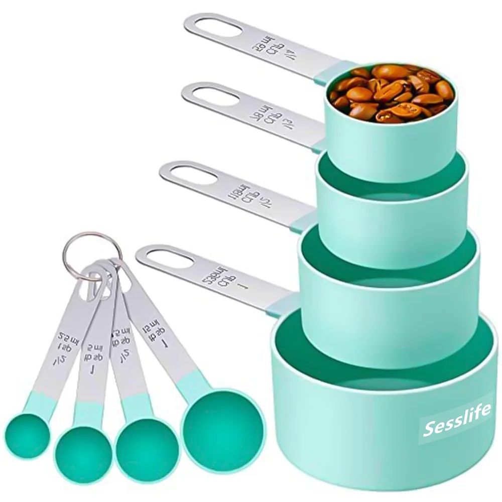 SESSLIFE Measuring Cups and Measuring Spoons, 8 Pieces Stackable Measuring Cups & Spoons Set Meas... | Walmart (US)